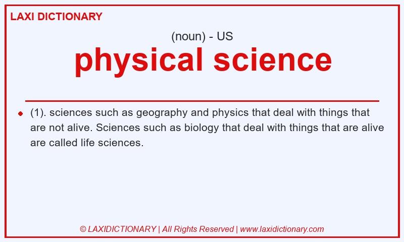 Definition physical science in American English
