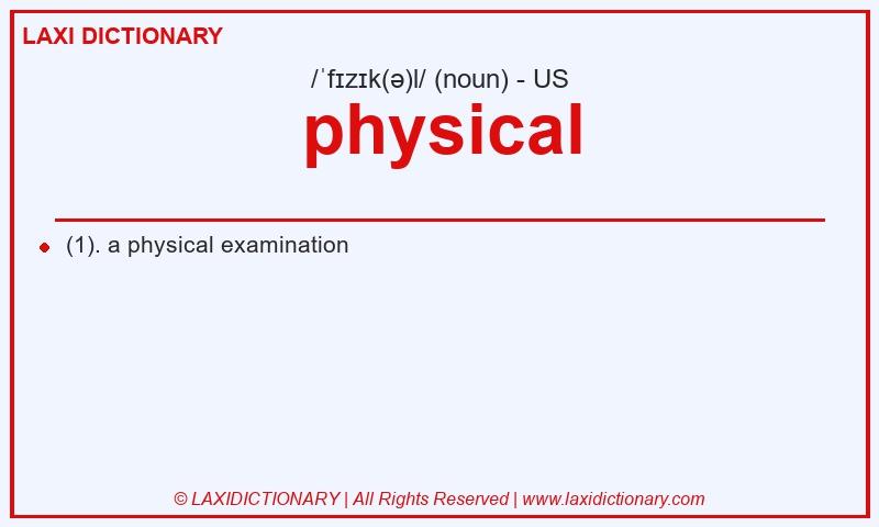 Definition physical in American English