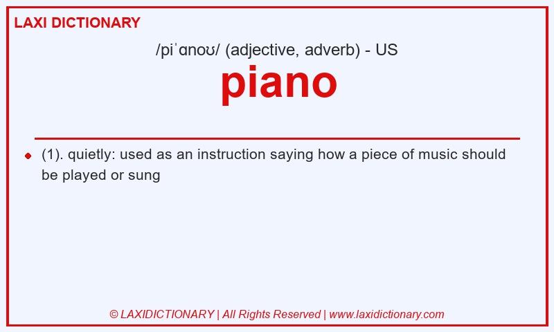 Definition piano in American English
