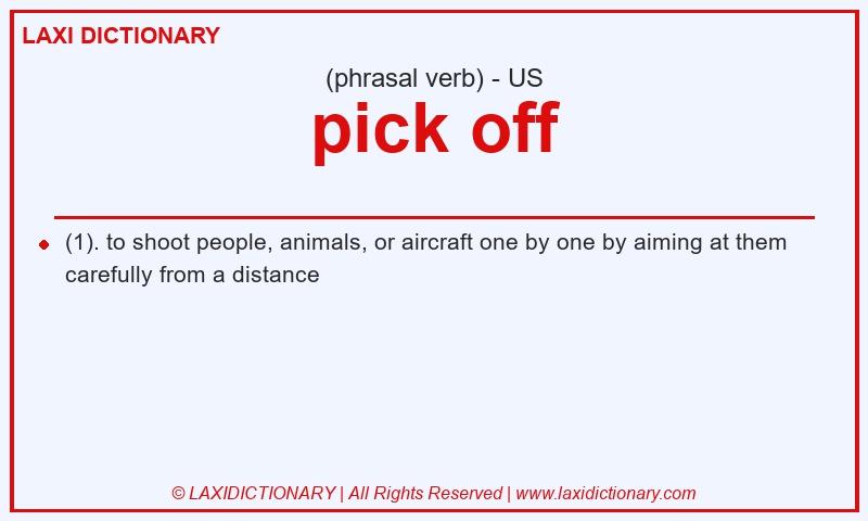 Definition pick off in American English