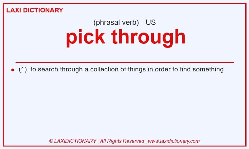 Definition pick through in American English