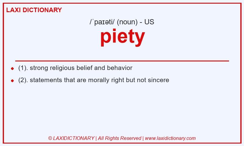Definition piety in American English