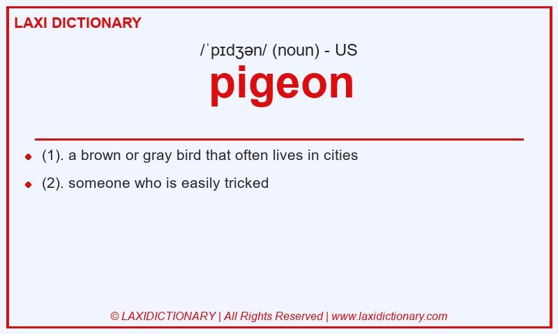Definition pigeon in American English