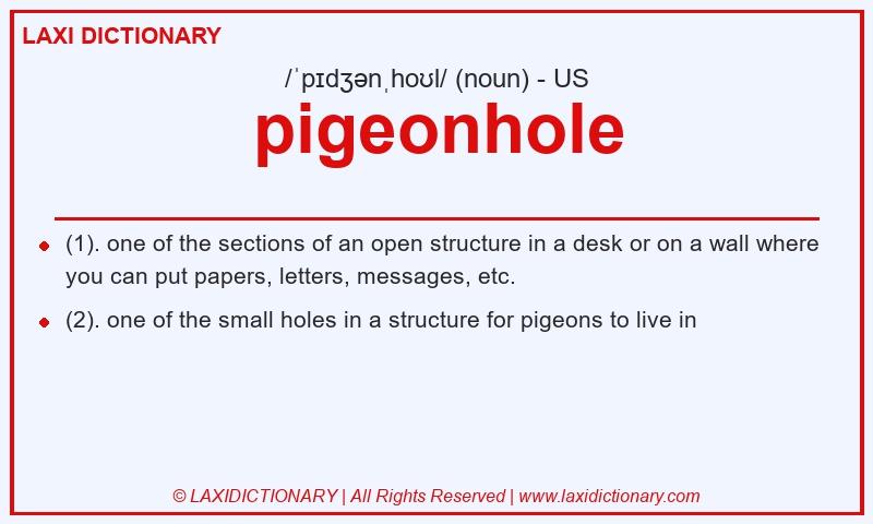 Definition pigeonhole in American English
