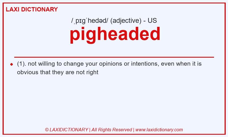 Definition pigheaded in American English