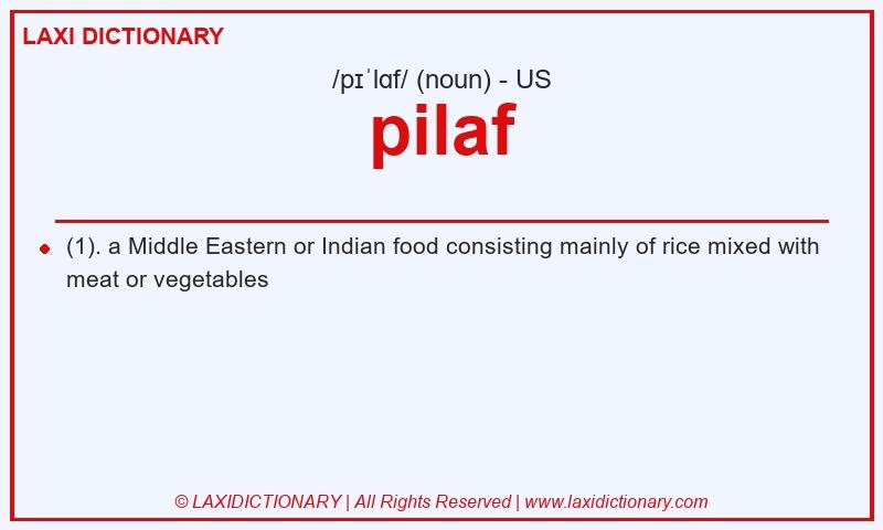 Definition pilaf in American English