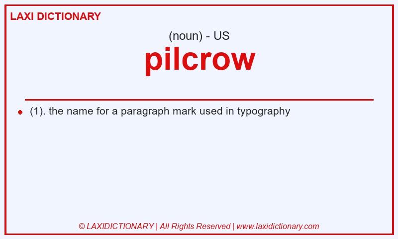 Definition pilcrow in American English