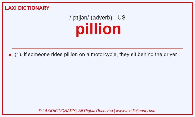 Definition pillion in American English