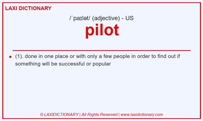 Definition pilot in American English