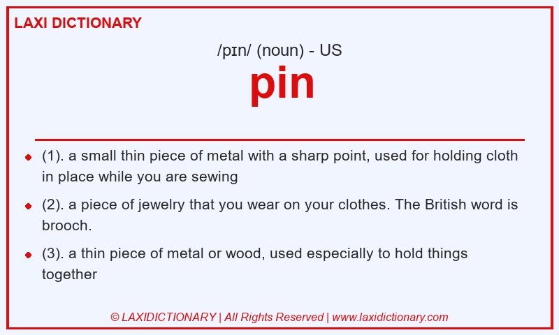 Definition pin in American English