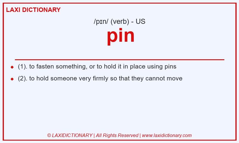 Definition pin in American English