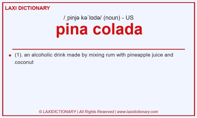 Definition pina colada in American English
