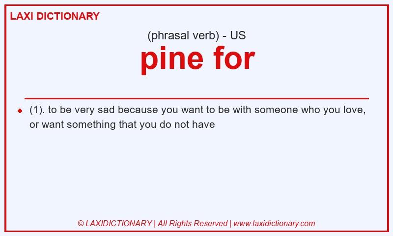 Definition pine for in American English