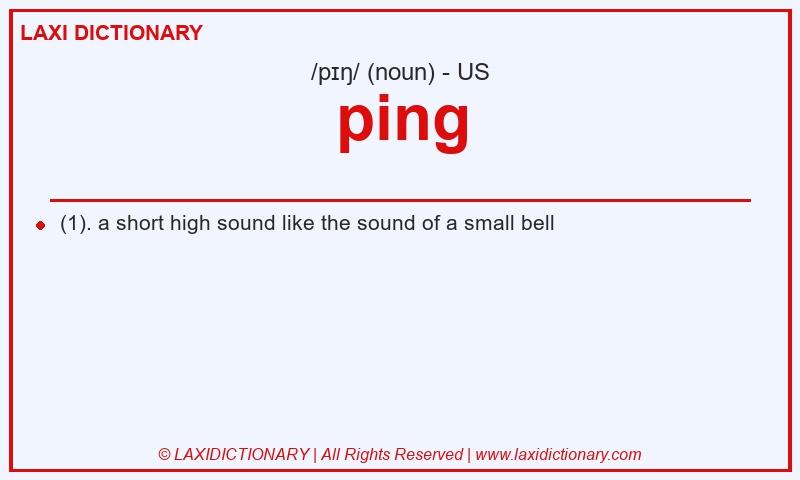 Definition ping in American English
