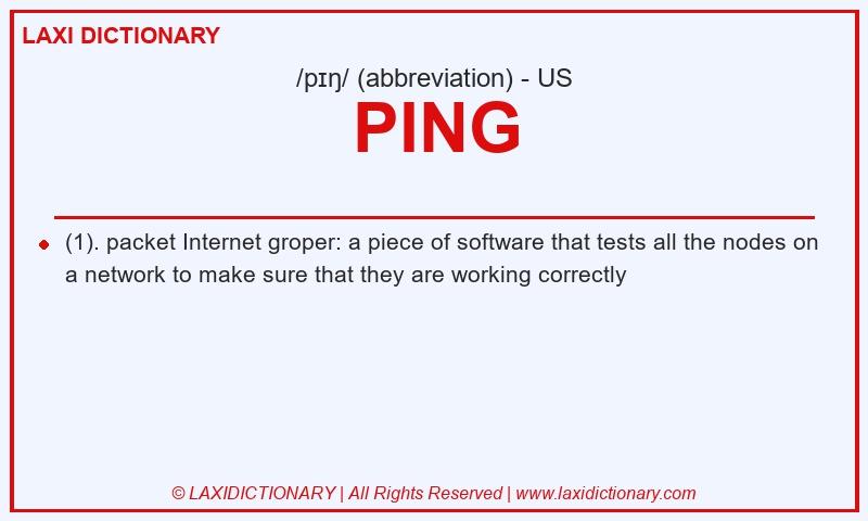 Definition PING in American English