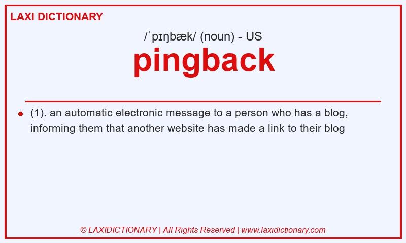 Definition pingback in American English