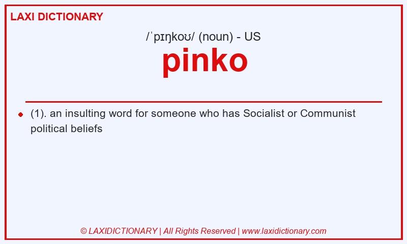 Definition pinko in American English