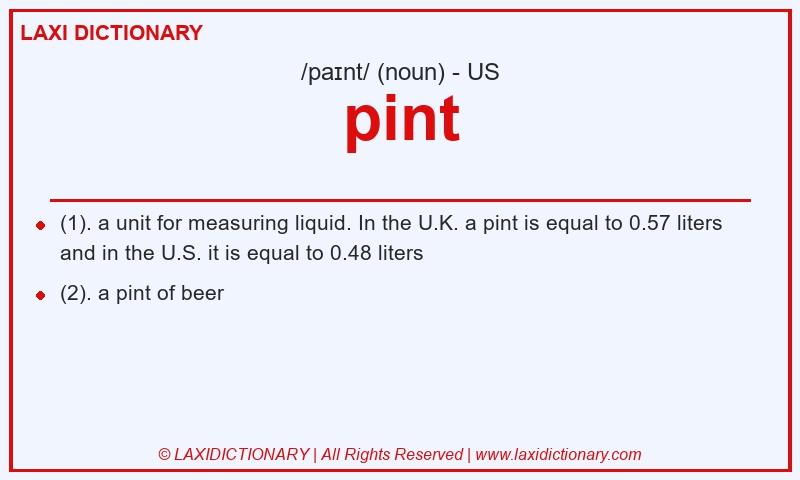 Definition pint in American English
