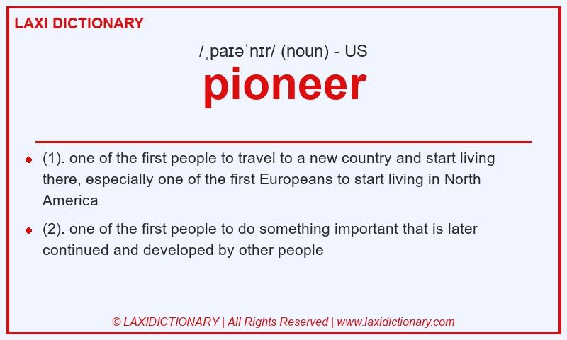 Definition pioneer in American English