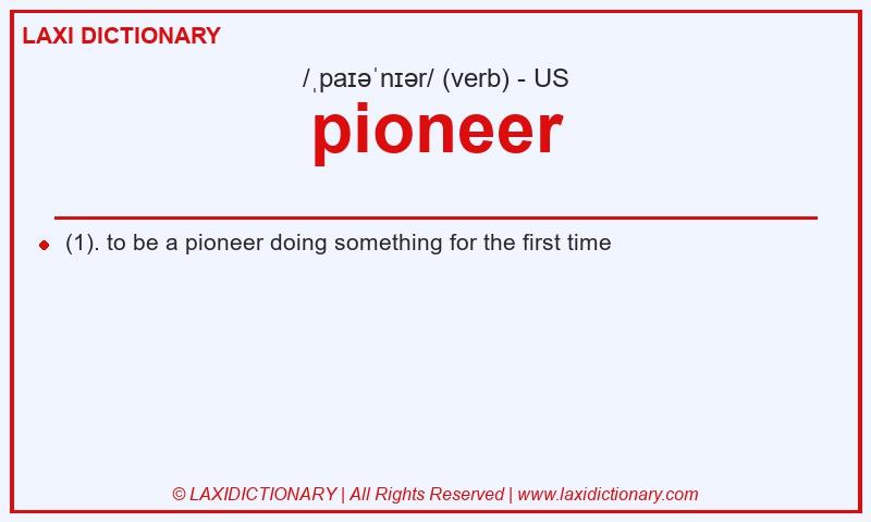 Definition pioneer in American English