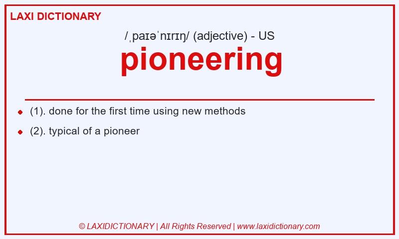 Definition pioneering in American English