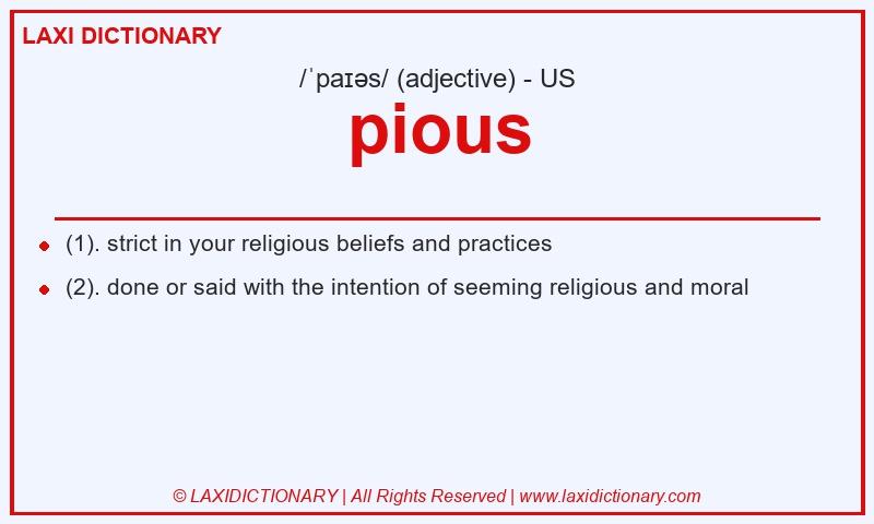 Definition pious in American English