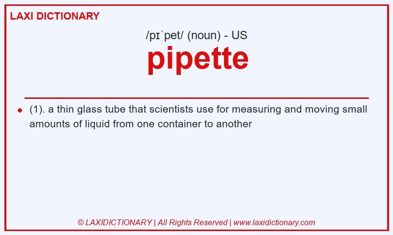 Definition pipette in American English