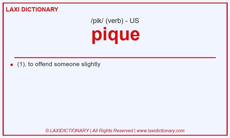 Definition pique in American English