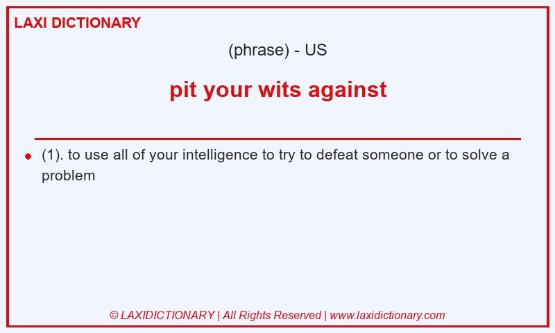 Definition pit your wits against in American English