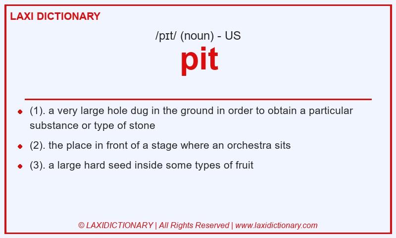Definition pit in American English