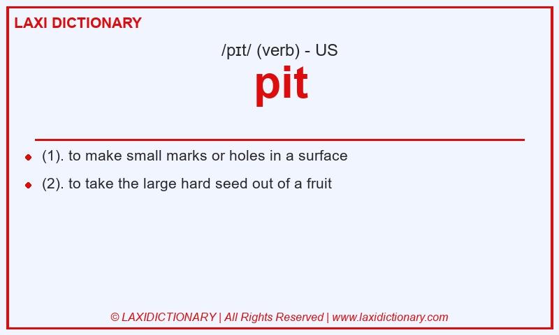 Definition pit in American English