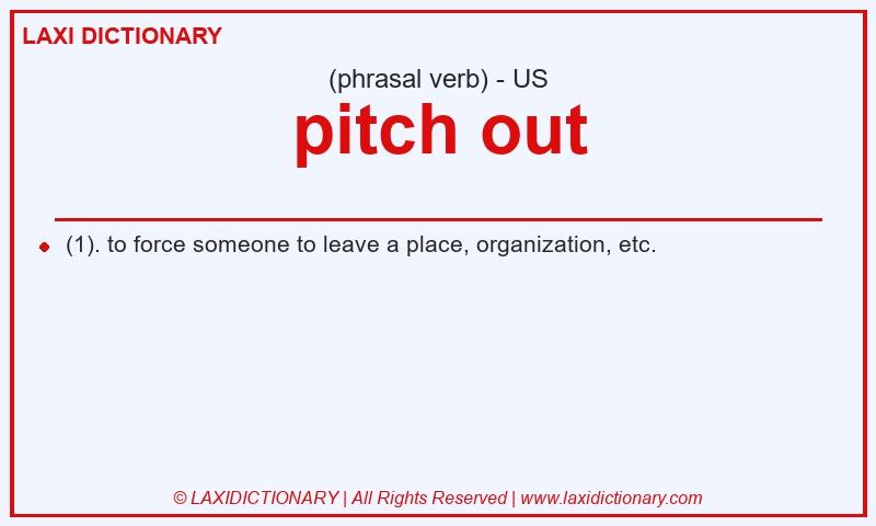 Definition pitch out in American English