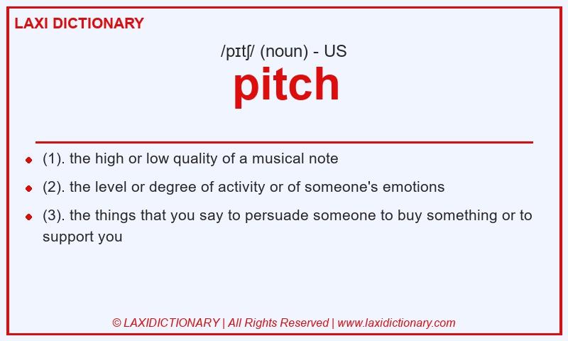 Definition pitch in American English