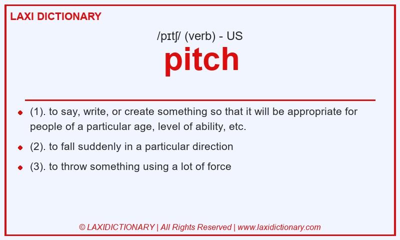 Definition pitch in American English