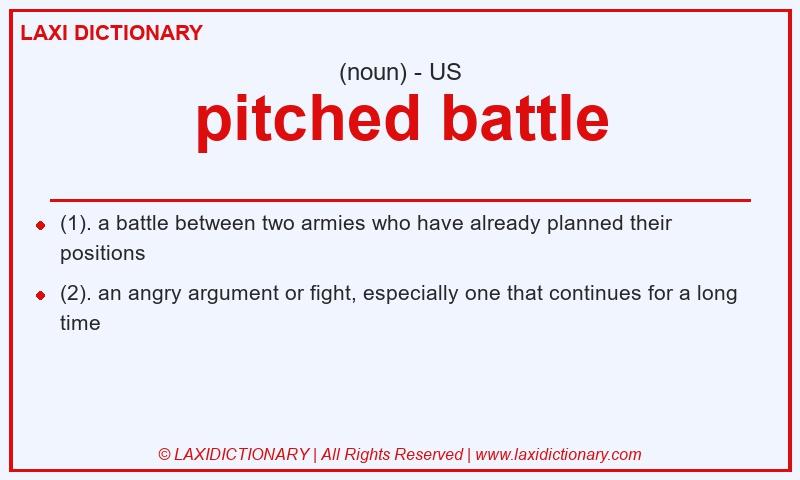 Definition pitched battle in American English
