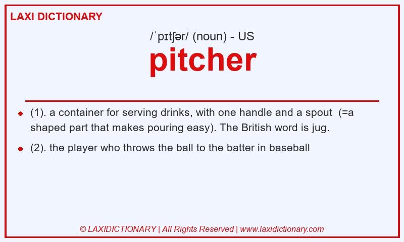 Definition pitcher in American English