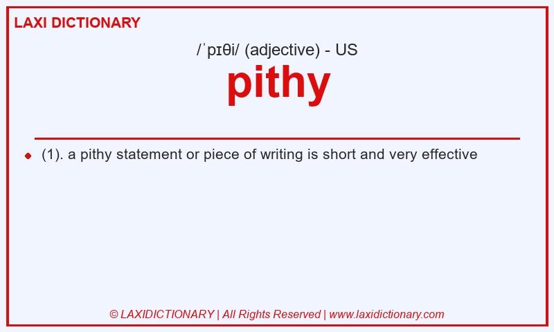 Definition pithy in American English
