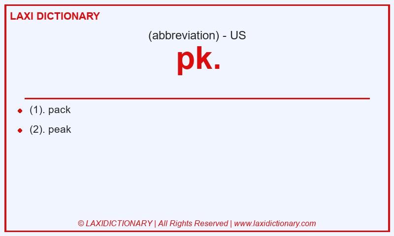 Definition pk. in American English