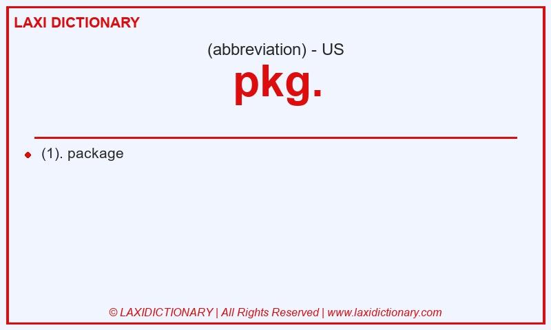Definition pkg. in American English