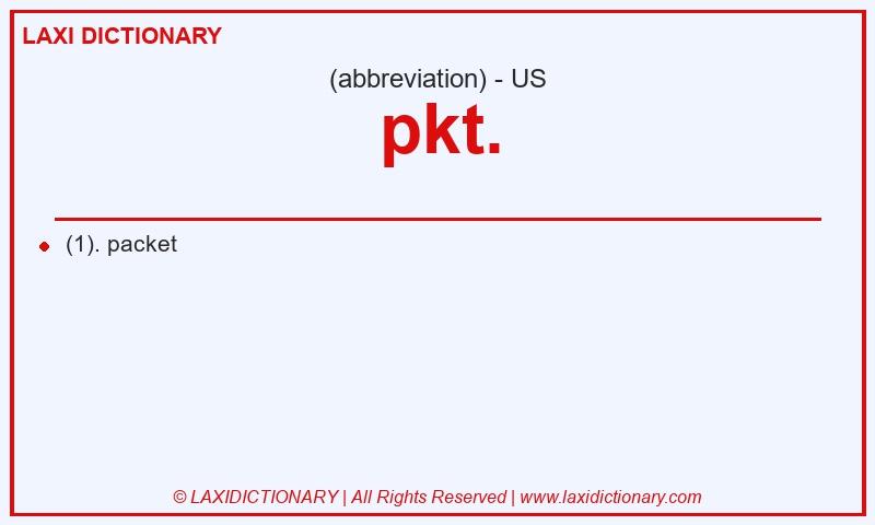 Definition pkt. in American English