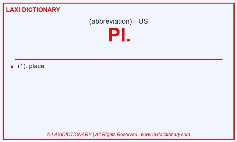 Definition Pl. in American English