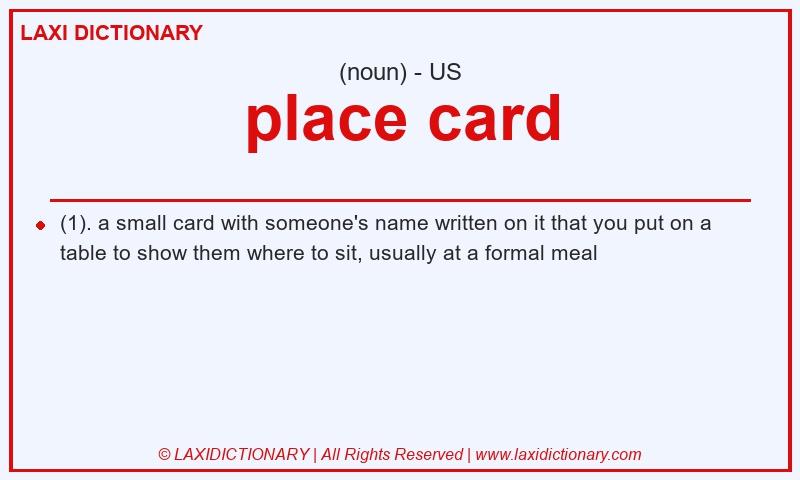 Definition place card in American English