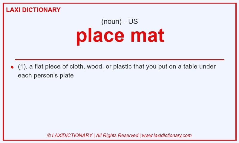 Definition place mat in American English