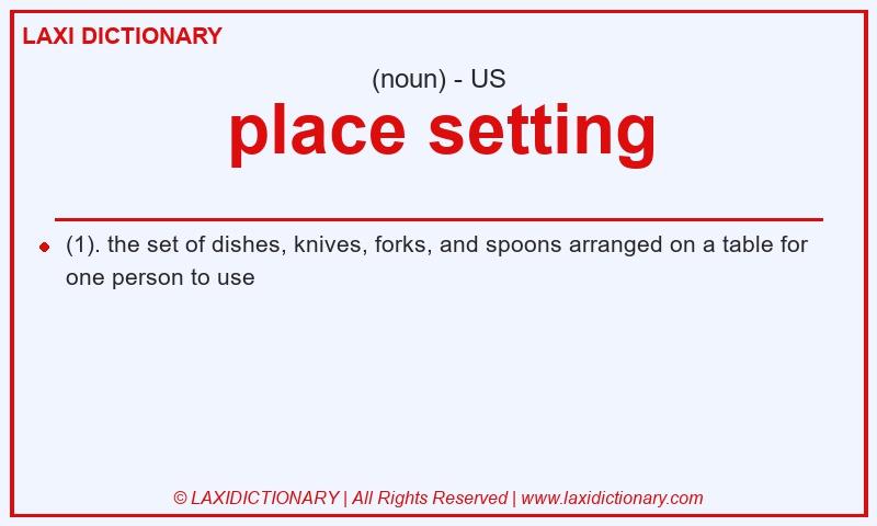 Definition place setting in American English