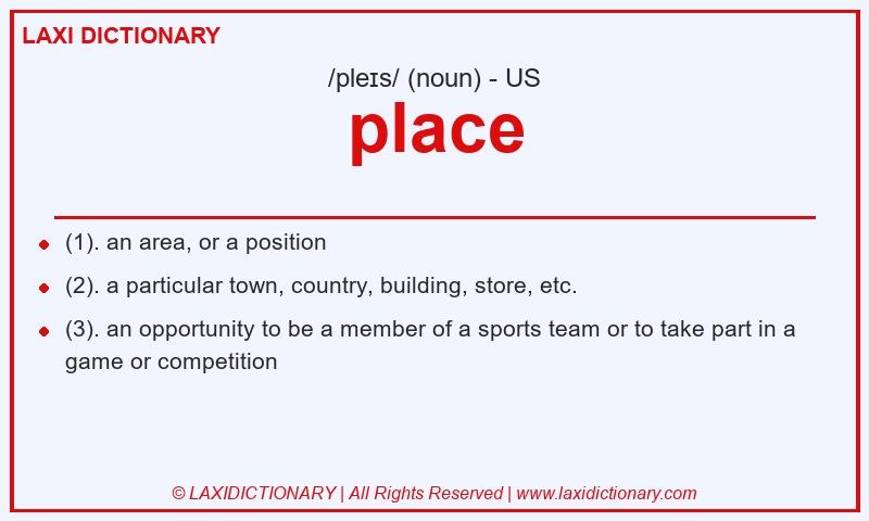Definition place in American English