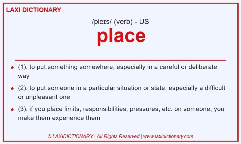Definition place in American English