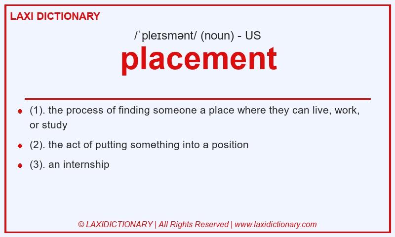 Definition placement in American English