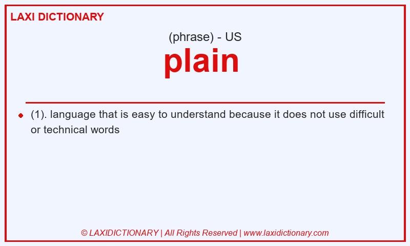 Definition plain  in American English