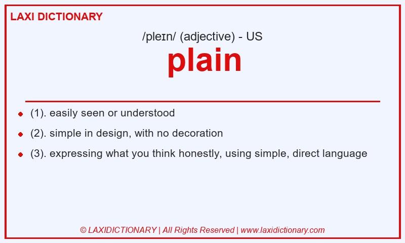 Definition plain in American English
