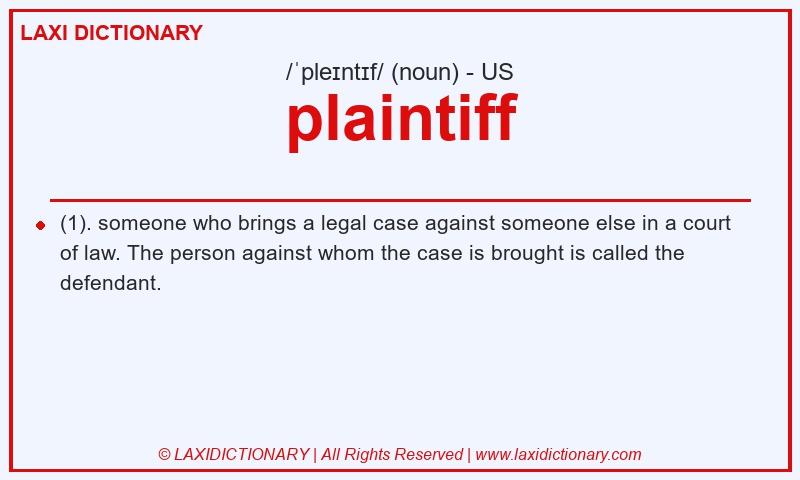 Definition plaintiff in American English